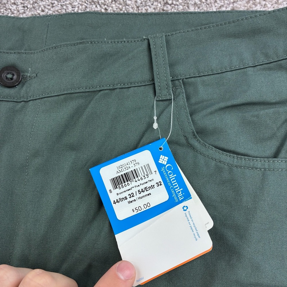 NWT Columbia Brownsmead Pants Mens 44x32 Green Cotton Five Pocket AM1524-379 - Picture 3 of 6